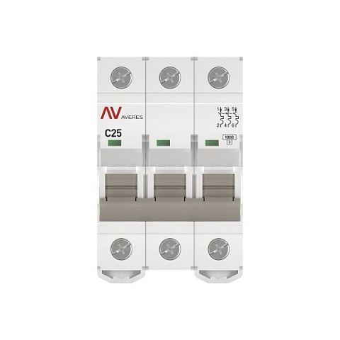 EKF Averes AV-10 Автоматический выключатель  (С) 3P 25А 10kA
