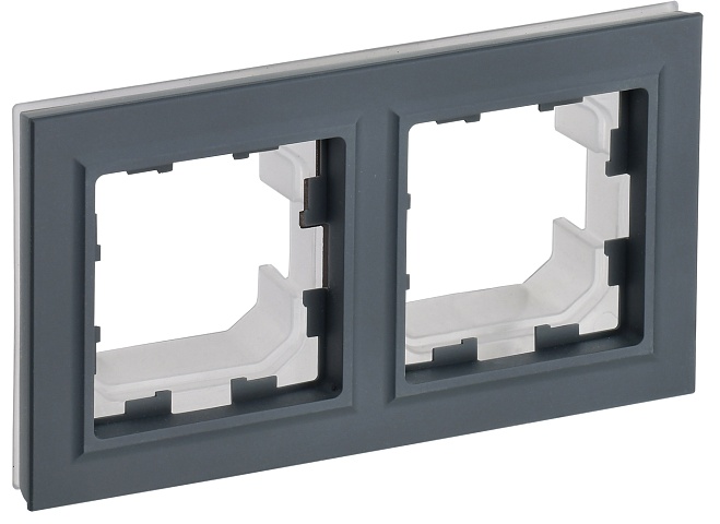 IEK BRITE BASE Графит Рамка 2-м IP44 РУ-2-БрГ-44