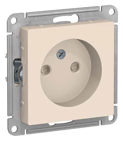 Systeme Electric AtlasDesign Беж Розетка б/з со шторками, 16А, механизм