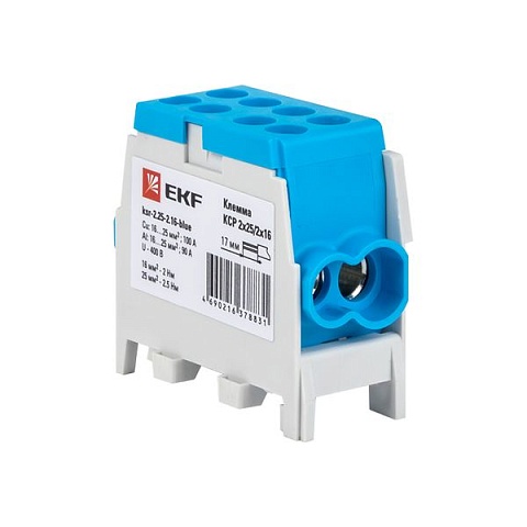 EKF PROxima Клемма распределительная КСР с двойным винтом 2x25/2x16 синяя