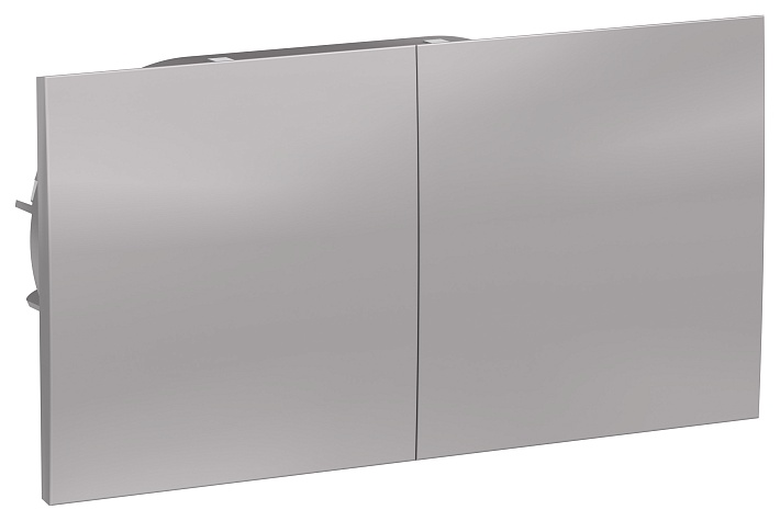 Systeme Electric AtlasDesign Алюминий Розетка с/з двойная, со шторками, с крышкой, 16А, в сборе