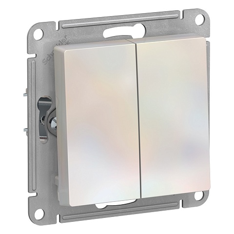 Systeme Electric AtlasDesign Жемчуг Выключатель 2-клавишный с самовозвратом, сх.2, 10А, механизм