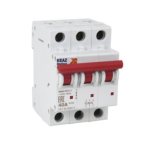 КЭАЗ OptiDin ВМ63Р Выключатель нагрузки 3P 40A   AC (BM63P-340-УХЛ3)