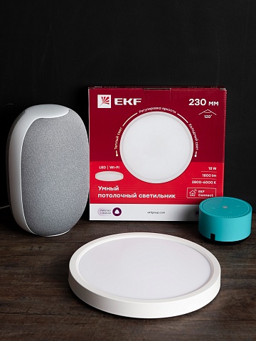 Умный потолочный светильник 230 мм 18 W EKF Connect