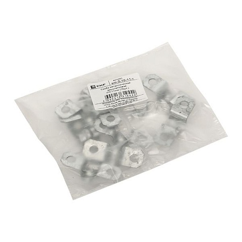 EKF PROxima Скоба металлическая двухлапковая d10-11мм (10шт.)