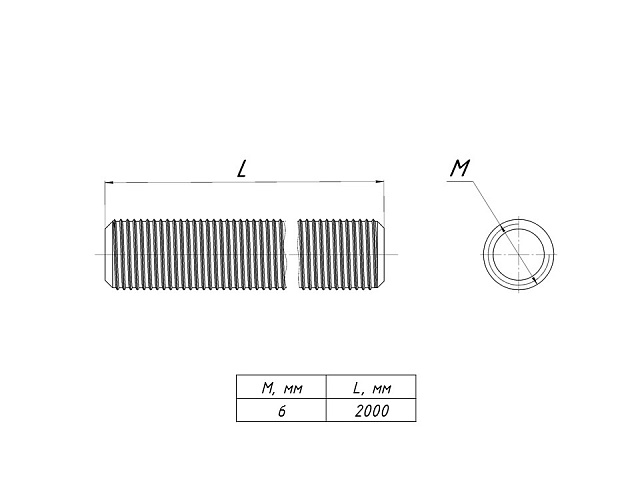 EKF PROxima Шпилька М6x2000