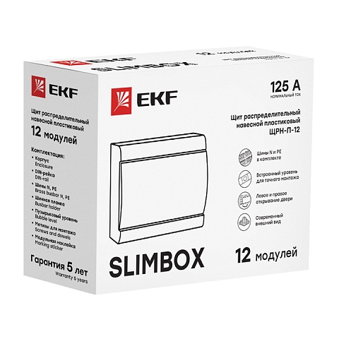 EKF PROxima Щит распределительный ЩРН-П-12 "SlimBox" белая дверца IP41